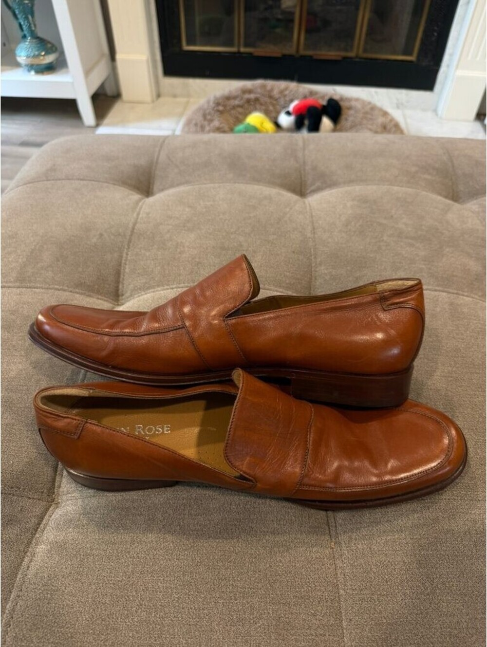 Taryn Rose Mens Loafers Tan Brown Leather Slip On EU 47